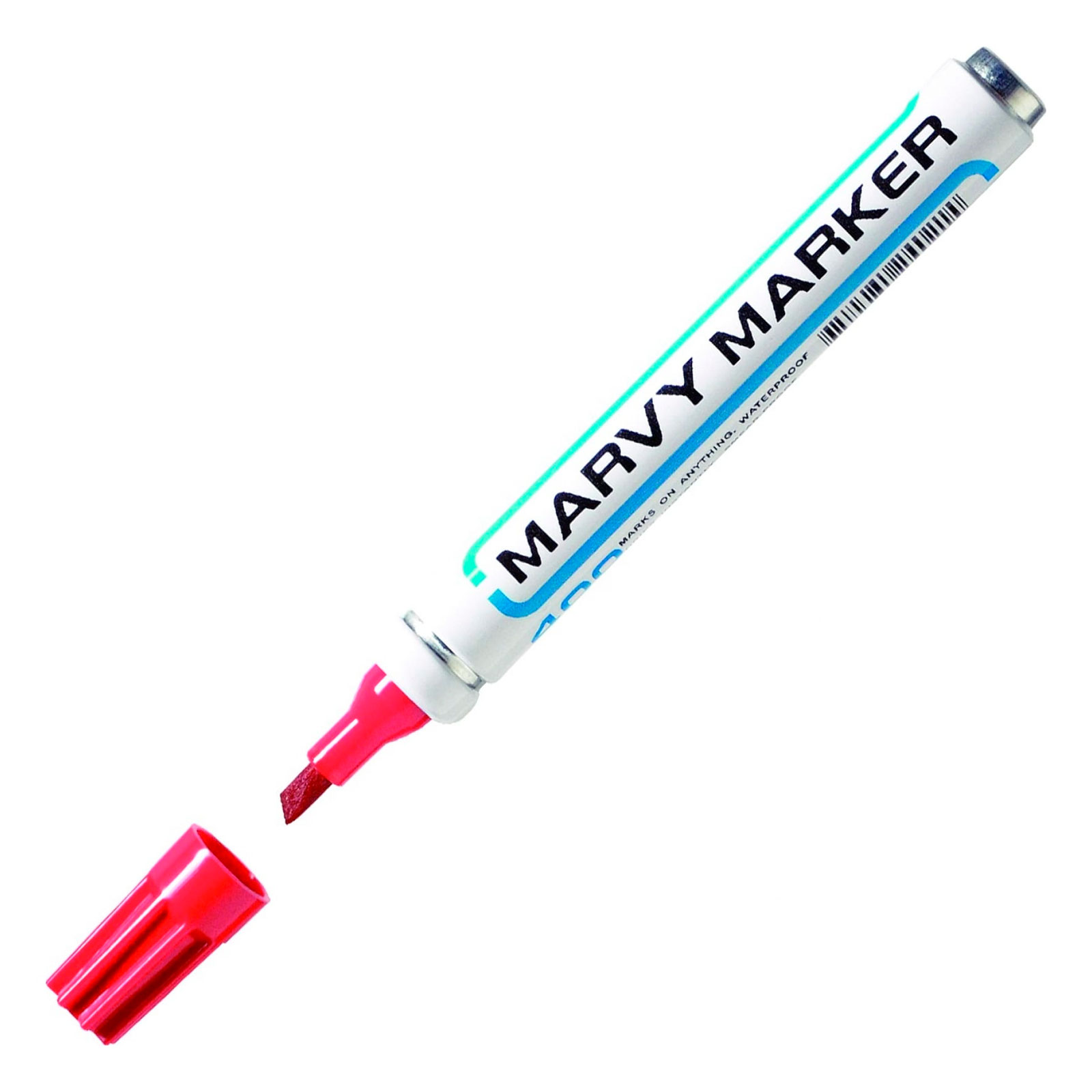 Маркер MARVY UCHIDA MAR411/2 перманетный со скошенным наконечником 1-5мм красный